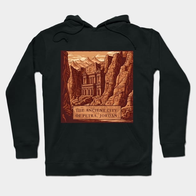 The Ancient City of Petra, Jordan illustration Hoodie by KOTYA